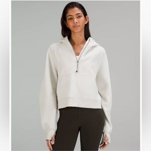 Oversized Half Zip Scuba in Bone NWOT